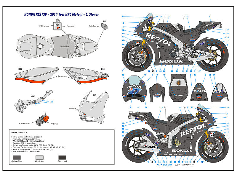 ブルースタッフ BS 12-044 1/12 ホンダ RC213V Test 2014 - マルケス