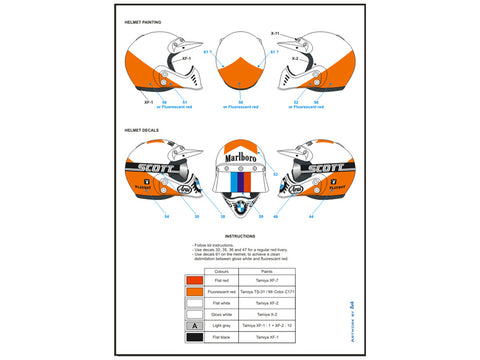 ブルースタッフ BS 12-047 1/12 BMW R80 G/S パリ・ダカール・ラリー 1985 / パイロット - 1/12デカール タミヤ14056用