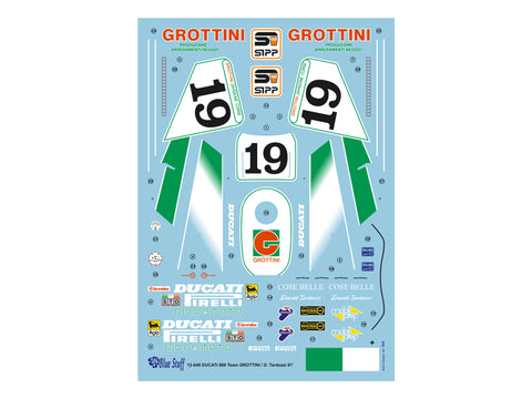 ブルースタッフ BS 12-049 1/12 ドゥカティ 888 Team GROTTINI / ダビデ・タルドッツィ 91' - 1/12デカール タミヤ14063用