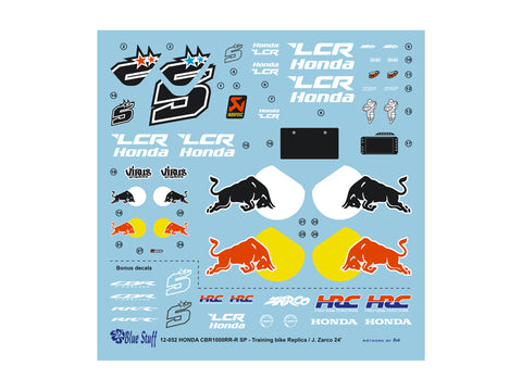 ブルースタッフ BS 12-052 1/12 ホンダ CBR1000RR-R SP - トレーニングバイク レプリカ / ヨハン・ザルコ 24' - 1/12デカール タミヤ14138 / 14141用