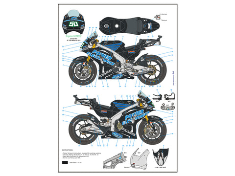ブルースタッフ BS 12-054 1/12 ホンダ RCV Aspar アメリカ GP 2015 / ニッキー・ヘイデン - E. Laverty - 1/12デカール タミヤ14130用
