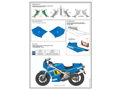 ブルースタッフ 12056 1/12 ヤマハ RD500LC サロン・レプリカ - 1/12デカール, PE & 3Dパーツ(タミヤ14037用)