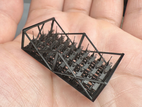 MUYIモデル XZ350010 1/350 九六式25mm機銃（防盾付き） 超精密3Dプリントキット（28パーツ）