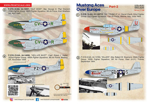 プリントスケール 48-321 1/48 マスタング・エース・オーバー・ヨーロッパ パート2