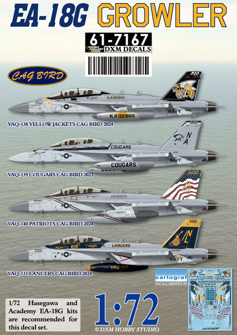 DXM 61-7167 1/72 アメリカ海軍 EA-18G グラウラー CAG バードコレクション(VAQ-131/138/139/140)