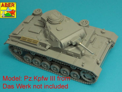 アベール 16L21 1/16 ドイツ  III号戦車G,H,J (初期)型用 50mm KwK 38L/42砲身（トランぺッター,タコム,Heller,DasWerk）