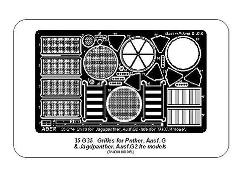 アベール 35G35 1/35 ドイツ ヤークトパンサーG・ヤークトパンサーG2用エンジングリル(タコム用)