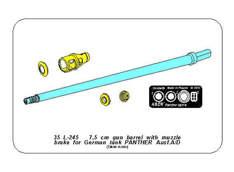 アベール 35L245 1/35 ドイツ パンサーA型用 7.5cmKwk42砲身（タコム用)