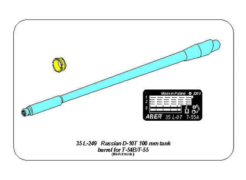 アベール 35L249 1/35 ロシア T54B/55戦車用 100mmD10T砲身(ミニアート用)