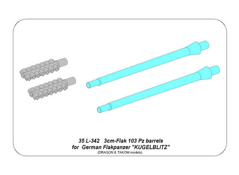 アベール 35L342 1/35 ドイツ クーゲルブリッツ用 3cm Flak 103 砲身（汎用）