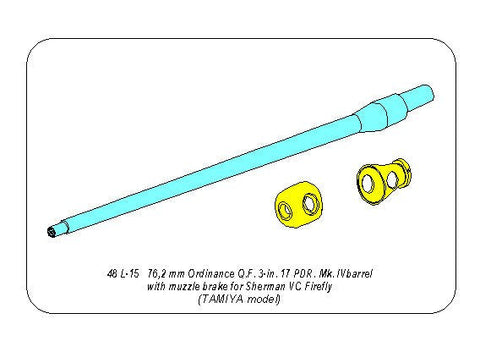 アベール 48L15 1/48 イギリス シャーマン ファイアフライVC用 17ポンド砲身(タミヤ用)