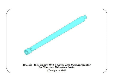 アベール 48L26 1/48 アメリカ M4シャーマン用76mmM1A2砲身