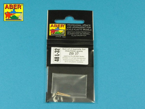 アベール 48L32 1/48 ドイツ ZB37機関銃銃身（35t・38t用)2本