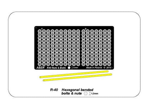 アベール R40 1/16 ヘキサゴナルボルト・ナット1.5ｍｍ 1/16スケール用