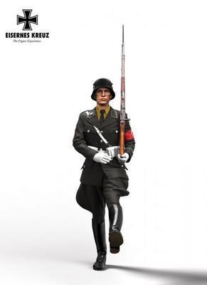 アンドレアミニチュアズ EK48-F011 1/48 儀仗兵部隊 LAH ガチョウ足行進をする兵士 1939年（ホワイトメタル3体入り）
