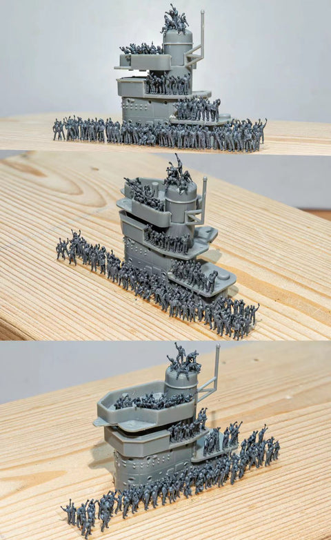バンカースタジオ BFSET350060 1/350 WWII 日本海軍 航空母艦 甲板作業員 艦上機発艦中 ”帽振れ！”(120体入り)
