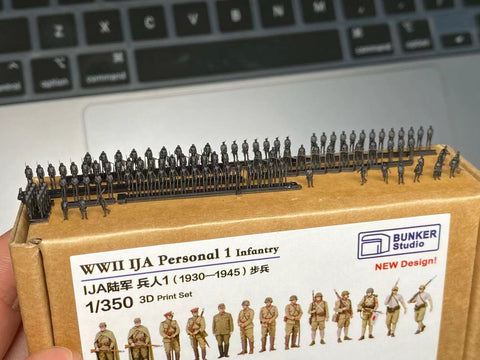 バンカースタジオ IJA35701 1/350 WWII日本陸軍 フィギュアセット 1 歩兵 1930-45年