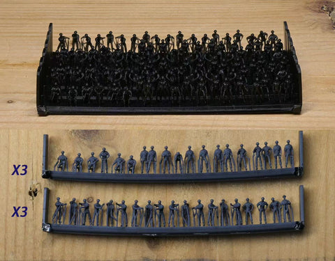 バンカースタジオ IJN35072 1/350 WWII 日本海軍 九六式25mm三連装機銃 操作員 セットC(100体入り)