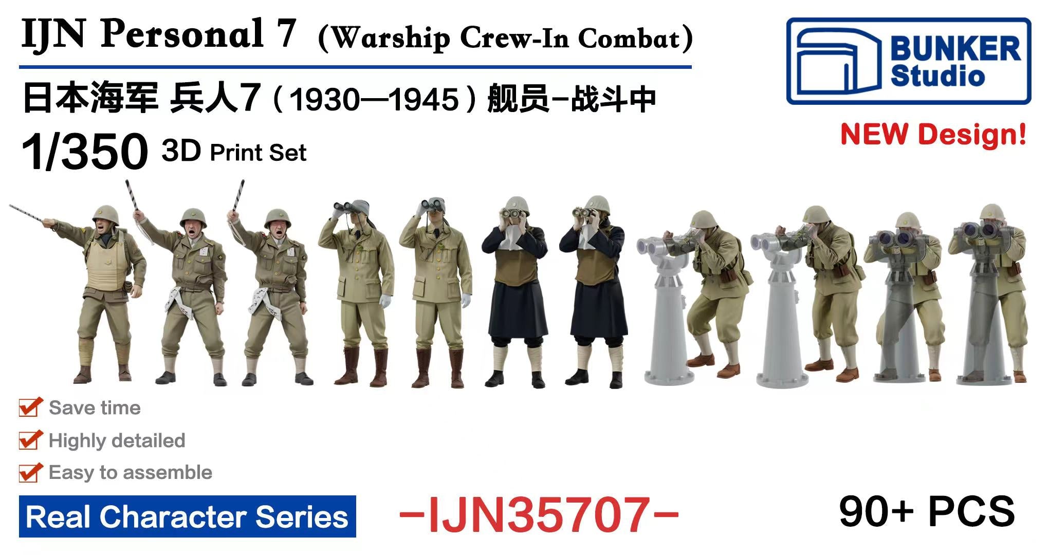 バンカースタジオ IJN35707 1/350 WWII日本海軍 フィギュアセット 7