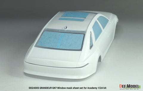 DEFモデル DD24005 1/24 ヒュンダイ グレンジャー GN7用 窓枠マスキングシート／ロゴ・メタルステッカーセット（アカデミー製1/24キット用）