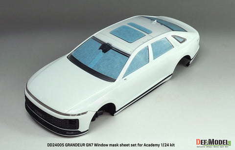 DEFモデル DD24005 1/24 ヒュンダイ グレンジャー GN7用 窓枠マスキングシート／ロゴ・メタルステッカーセット（アカデミー製1/24キット用）