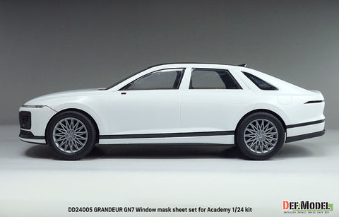 DEFモデル DD24005 1/24 ヒュンダイ グレンジャー GN7用 窓枠マスキングシート／ロゴ・メタルステッカーセット（アカデミー製1/24キット用）