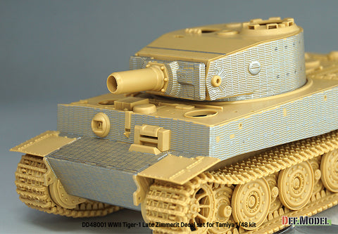 DEFモデル DD48001 1/48 WWII ティーガーI（中・後期型）用ツィンメリット・デカールセット（エッチング製グリル付き）（タミヤ 1/35スケール用）