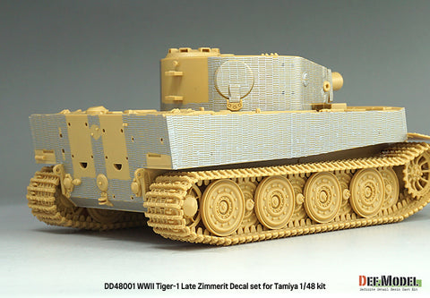 DEFモデル DD48001 1/48 WWII ティーガーI（中・後期型）用ツィンメリット・デカールセット（エッチング製グリル付き）（タミヤ 1/35スケール用）