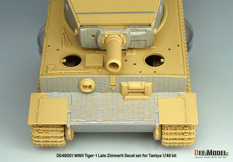 DEFモデル DD48001 1/48 WWII ティーガーI（中・後期型）用ツィンメリット・デカールセット（エッチング製グリル付き）（タミヤ 1/35スケール用）