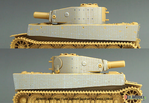 DEFモデル DD48001 1/48 WWII ティーガーI（中・後期型）用ツィンメリット・デカールセット（エッチング製グリル付き）（タミヤ 1/35スケール用）