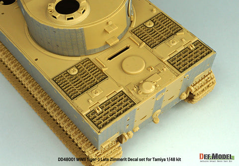 DEFモデル DD48001 1/48 WWII ティーガーI（中・後期型）用ツィンメリット・デカールセット（エッチング製グリル付き）（タミヤ 1/35スケール用）