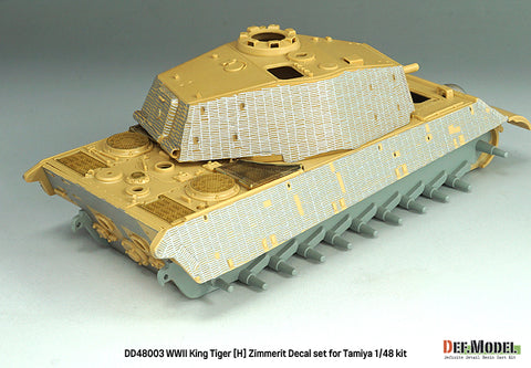 DEFモデル DD48003 1/48 WWII ティーガーII (H型) ツィンメリット・デカールセット（エッチング製グリル付き）（タミヤ 1/35用）
