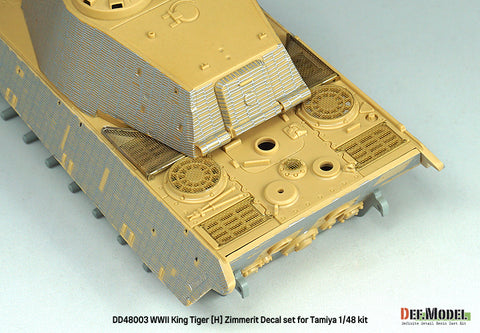 DEFモデル DD48003 1/48 WWII ティーガーII (H型) ツィンメリット・デカールセット（エッチング製グリル付き）（タミヤ 1/35用）