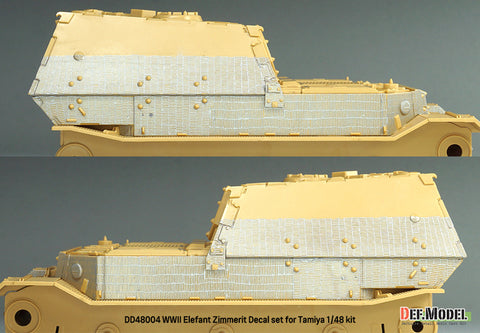 DEFモデル DD48004 1/48 WWIIドイツ エレファント用ツィンメリット・コーティング・デカールセット（タミヤ1/35キット用）