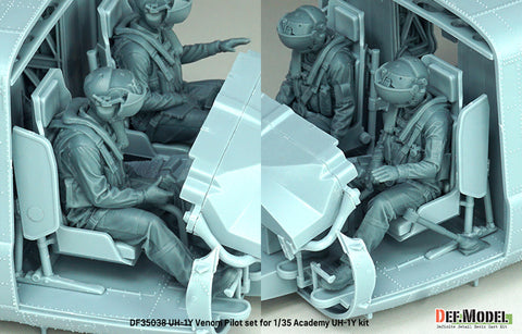 DEFモデル DF35038 1/35 アカデミー用 アメリカ海兵隊 UH-1Y ヴェノム パイロットセット（フィギュア2体、3Dプリントパーツ）