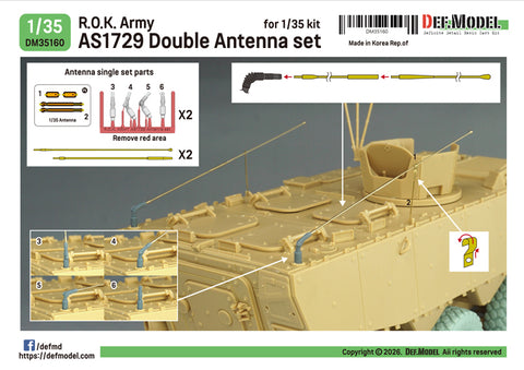 DEFモデル DM35160 1/35 韓国陸軍 AS1729 ダブルアンテナセット（アカデミー製1/35キット用）