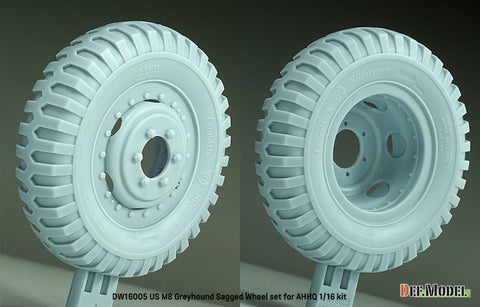 DEFモデル DW16005 1/16 WWIIアメリカ M8グレイハウンド用 自重変形ホイールセット（1/16 AHHQ用）