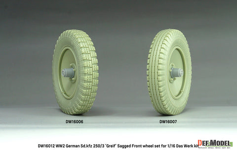 DEFモデル DW16012 1/16 WWIIドイツ SD.Kfz 250/3 'Greif' サグド ホイール セット - (1/16 ダスヴェルク "Greif" キット用)