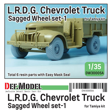 DEFモデル DW30005A 1/35 WW2 ブリティッシュ LRDG トラック ホイールセット (1) (タミヤ用)