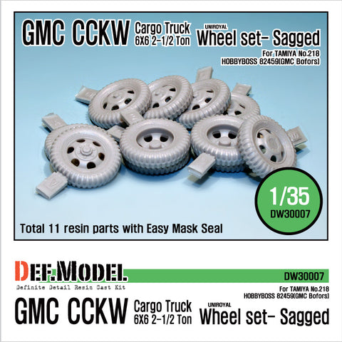 DEFモデル DW30007 1/35 アメリカ CCKW トラックホイールセット (タミヤ&ホビーボス1/35スケール用)