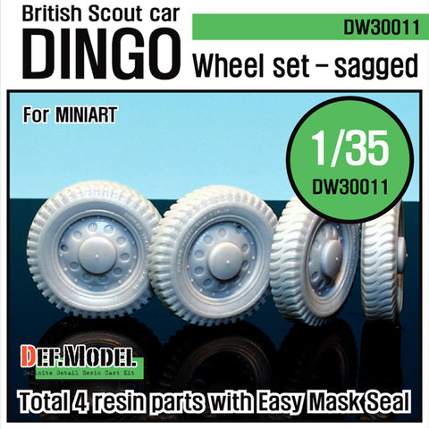 DEFモデル DW30011 1/35 イギリス ディンゴ ホイールセット (ミニアート1/35スケール用)
