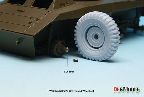 DEFモデル DW30025 1/35 アメリカ M8/M20 グレイハウンド 自重変形ホイールセット (タミヤ用)