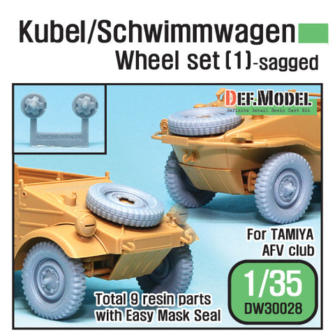 DEFモデル DW30028 1/35 ドイツ VW ホイールセット (タミヤ1/35スケール用)