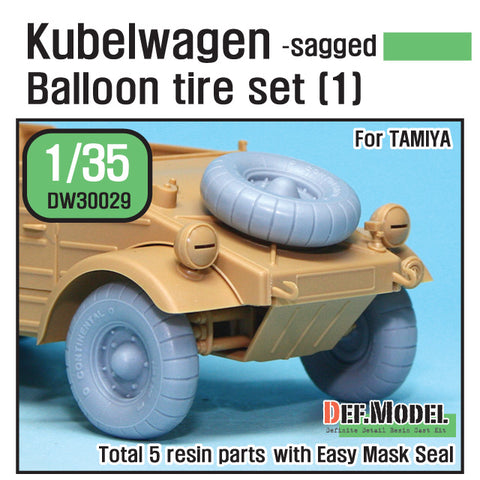 DEFモデル DW30029 1/35 ドイツ VW デザートタイプ ホイールセット1 (タミヤ用)