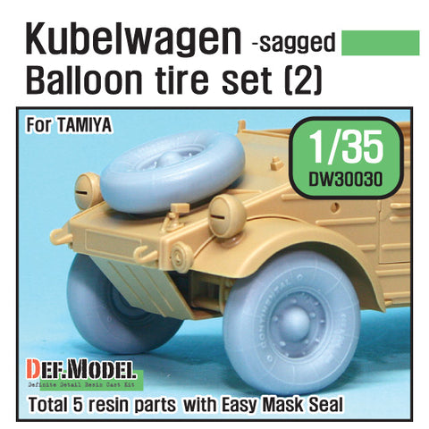 DEFモデル DW30030 1/35 ドイツ VW デザートタイプ ホイールセット2 (タミヤ用)