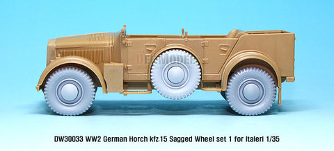 DEFモデル DW30033 1/35 ドイツ ホルヒ kfz.15 ホイールセット1 (イタレリ1/35スケール用)