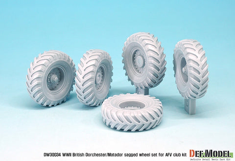 DEFモデル DW30034 1/35 イギリス AEC ドーチェスター/マタドール 自重変形ホイールセット (AFVクラブ1/35スケール用)