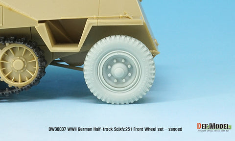 DEFモデル DW30037 1/35 ドイツ Sd.kfz.251 ハーフトラック用フロントホイールセット - 自重変形 (1/35スケール用)