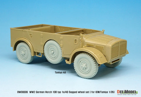 DEFモデル DW30039 1/35 ドイツ ホルヒ 108 typ 1a/40 自重変形ホイールセット (ICM/タミヤ1/35スケール用)