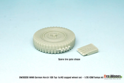 DEFモデル DW30039 1/35 ドイツ ホルヒ 108 typ 1a/40 自重変形ホイールセット (ICM/タミヤ1/35スケール用)